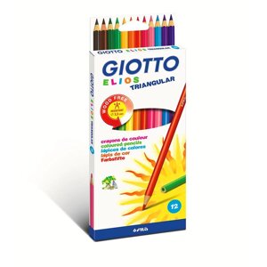 Набор карандашей цветных пластиковые Fila Giotto "Elios Giant" 12 цв утолщенные, в картонной коробке