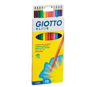 Набор карандашей цветных пластиковые Fila Giotto "Elios Tri" 12 цв, в картонной коробке