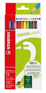 Набор карандашей цветных Stabilo "Green Colors" 12 цв