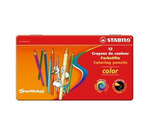 Набор карандашей цветных Stabilo "Swano Color" 12 цв в металле