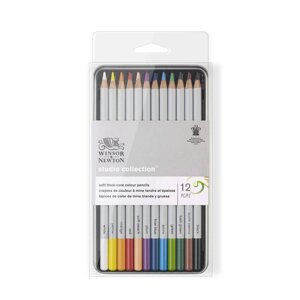 Набор карандашей цветных Winsor & Newton 12 цветов, в металлической коробке