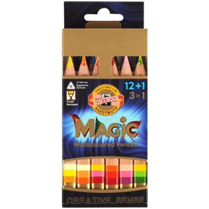 Набор карандашей многоцветных Koh-I-Noor "Magic Original" 12 шт, с ластиком и точилкой, картон. упак.