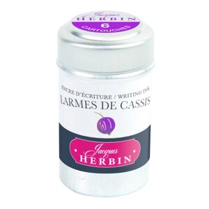 Набор картриджей для перьевой ручки Herbin, Larmes de cassis, Пурпурный, 6 шт