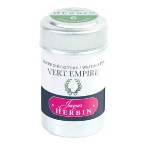 Набор картриджей для перьевой ручки Herbin, Vert empire, Темно-зеленый, 6 шт