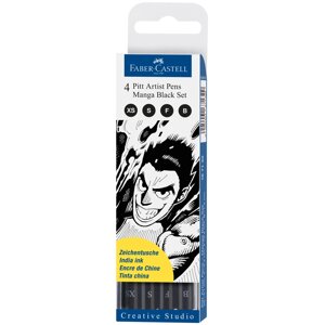 Набор маркеров профессиональных Faber-castell "Manga Black" 4 цв