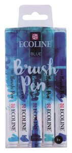 Набор маркеров Talens "Ecoline" 5 шт синие цвета, в пластиковой упаковке