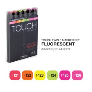 Набор маркеров Touch Twin 6 цв, флуоресцентные