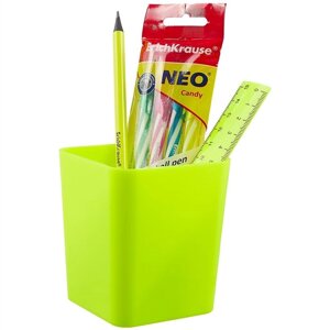 Набор настольный Base (4ручки, карандаш, линейка), Neon Solid, желтый