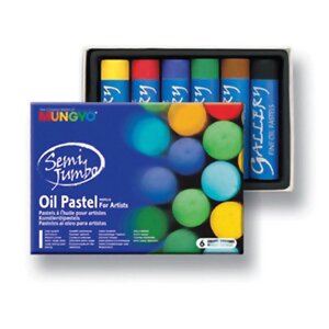 Набор пастели масляная Mungyo "Jumbo" для школьников 6 цветов, круглая, в картонной коробке