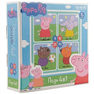 Набор пазлов «На прогулке Peppa Pig», 9, 16, 25 и 36 деталей