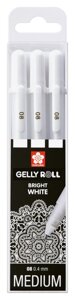 Набор ручек гелевый Sakura "Gelly Roll" 3 шт. 0,8 мм, цвет белый