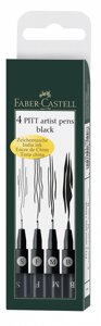 Набор ручек капиллярных Faber-Castell "PITT ARTIST PEN"S,F,M,B) 4 шт, черный