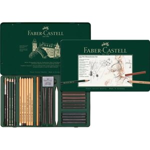 Набор специальный с карандашами Faber-castell "PITT Monochrome" 33 предмета, в металле