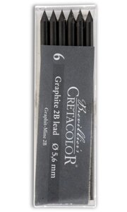 Набор стержней для цангового карандаша Cretacolor 6 шт 5,6 мм, 2B