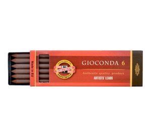 Набор стержней для цангового карандаша Koh-I-Noor "GIOCONDA" 6 шт 5,6 мм, сепия светлая
