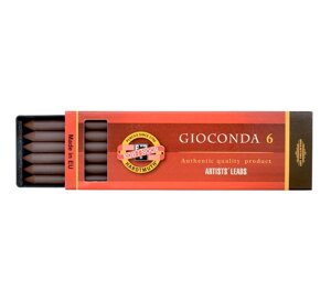 Набор стержней для цангового карандаша Koh-I-Noor "GIOCONDA" 6 шт 5,6 мм, сепия темная