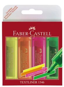 Набор текстовыделителей Faber-castell "46 Superfluorescent" 4 флуоресцентных цв, в пласт. упаковке