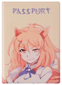 Обложка для паспорта Аниме Девушка-лисичка Кицунэ (Сёдзё) (цветная) (ПВХ бокс)