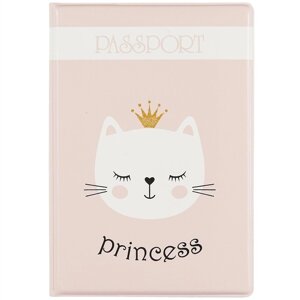 Обложка для паспорта Princess (кошечка в короне) (ПВХ бокс)