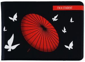 Обложка для студенческого Аниме Японский зонтик и бабочки