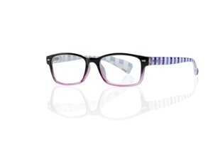 Очки корригирующие для чтения черно-фиолетовые с градиентом пластик +2,5