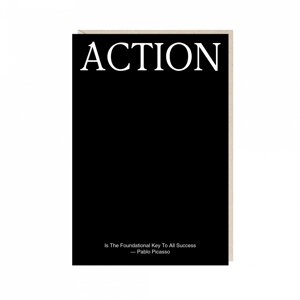 Открытка "action is the"