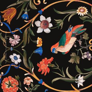 Открытка "Флорентийская мозайка: Попугай на ветке винограда" 110х215 мм