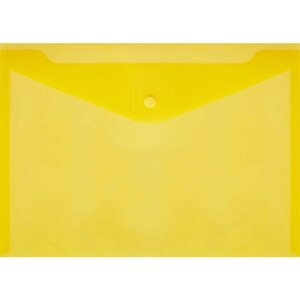 Папка-конверт Attache КНК 180 на кнопке А4 желтая 0,18 мм