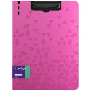 Папка-планшет с зажимом Berlingo "Neon" A4, пластик (полифом), 1800 мкм, розовый неон