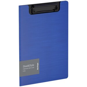 Папка-планшет с зажимом Berlingo "Steel&Style" A5+1800 мкм, пластик (полифом), синяя