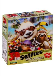 Пазл 3D Селфи на пляже / Zoo Beach Party Selfies. 100 деталей