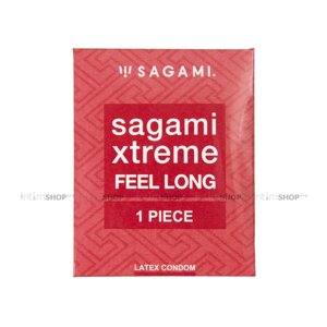 Презервативы ультрапрочные Sagami Xtreme Feel Long с точками, зеленые, 1шт