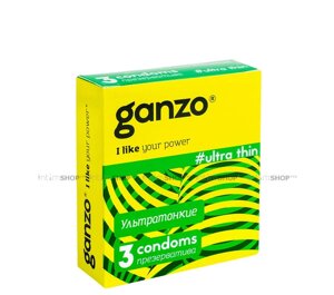 Презервативы ультратонкие Ganzo Ultra Thin, 3 шт