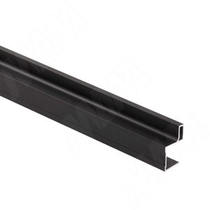 Профиль-ручка для фасада 16 мм, черный (анод), L-3000 (PRH01BL)