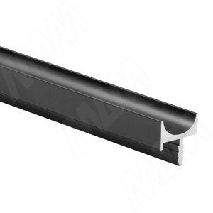 Профиль-ручка врезная для фасада 16/18мм, черный матовый (анод), L-3000мм (PH. RU06.3000.7W PR)