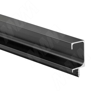 Профиль-ручка врезная для фасада 18мм, черный матовый (анод), L-3000мм (PH. RU08.3000.7W PR)