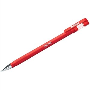 Ручка гелевая красная Velvet 0,5мм, прорезиненный корпус, Berlingo
