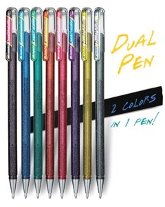 Ручка гелевая Pentel "Hybrid Dual Metallic" 1,0 мм, синий + зеленый металлик