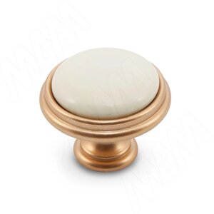 Ручка-кнопка D35мм золото матовое Милан/керамика молочная (WPO. 77.01.00.000. R8)