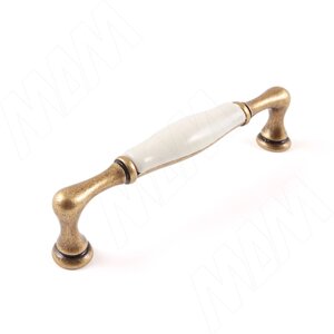 Ручка-скоба 128мм бронза состаренная/керамика молочная (WMN. M64.01.00. D1G)