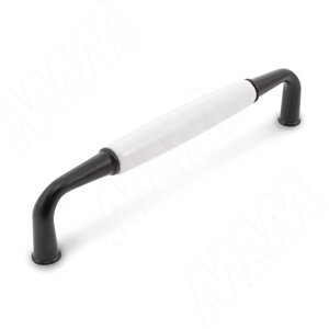 SCANDI Ручка-скоба 128мм черный матовый/керамика (UP16.128. RM030. WHT. 0)