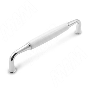 SCANDI Ручка-скоба 128мм хром/керамика (UP16.128. G4. WHT. 0)