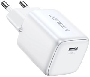 Сетевое зарядное устройство UGREEN CD319 USB-C, GaN, PD, 30Вт белый