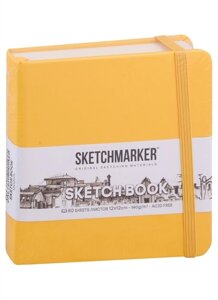 Скетчбук 12*12 80л Sketchmarker оранжевый, нелинованн. 140г/м2, слоновая кость, тв. обл.