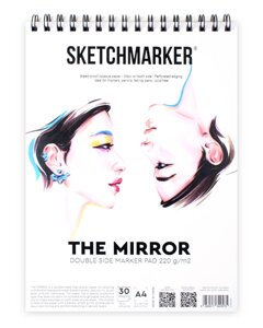 Скетчбук на спирали sketchmarker "THE mirror" A4 30 л 220 г