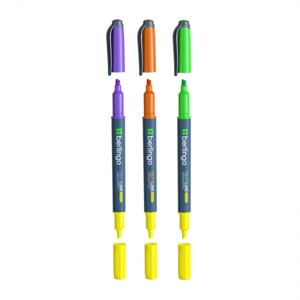Текстовыделитель двусторонний Berlingo "Textline HL220" 0,5-4 мм, желтый/фиолетовый