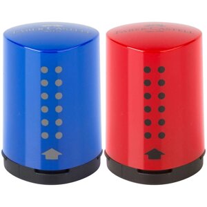 Точилка пластиковая Faber-castell "Grip 2001 Mini" 1 отверстие, контейнер, красная/синяя