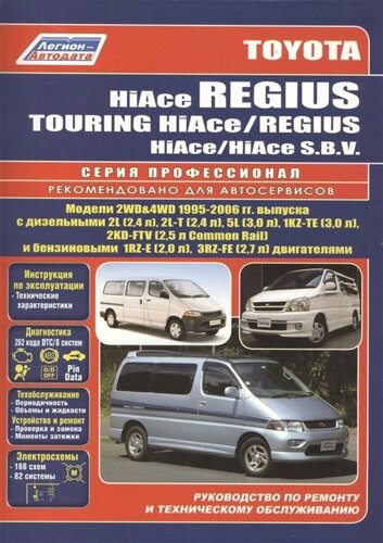 Toyota HiAce / Regius / HiAce SBV. Модели 2WD&4WD 1995-2006 гг. выпуска с дизельными 2L (2,4 л. 2L-T (2,4 л. Руководство по ремонту и техническому обслуживанию автомобилей.