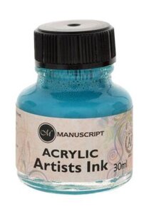 Тушь акриловая Manuscript "Acrylic Artists Ink" 30 мл, бирюзовый