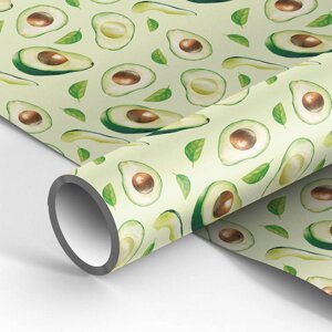 Упаковочная бумага глянцевая MESHU "Avocado" 70*100 см, 90 г